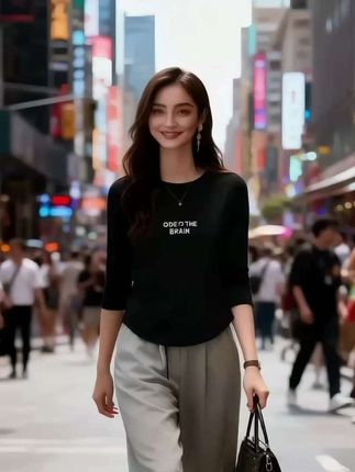 #时尚女装穿搭 #时尚气质穿搭 #长袖t恤 #早秋穿搭 #修身显瘦