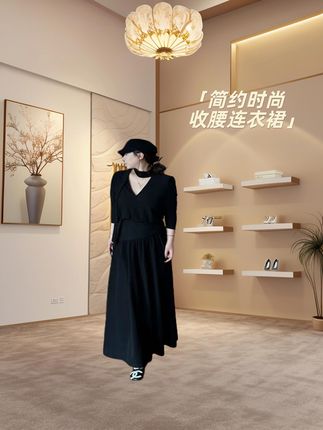 #时髦精 #直播录屏分享 琪琪怪怪大码女装【半熟欧尼】时尚气质收腰设计感连衣裙D176232Q#我又心动了 #梨形身材穿搭 #穿搭小心机