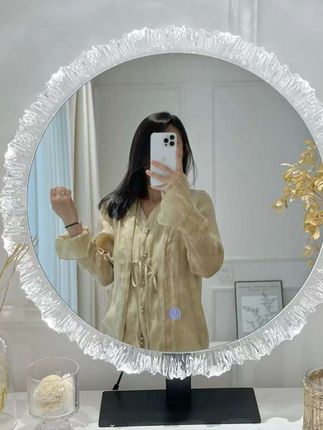 时尚百搭不规则太阳花化妆镜带补光灯家用主卧梳:/ 妆台轻奢LED智能梳妆镜子#镜子 #梳妆镜 #梳妆镜带灯#化妆镜led灯 #化妆镜