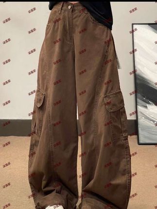 秋季阔腿牛仔裤欧美风复古做旧高街宽松设计感潮流美式水洗.#爆款热卖中 #显高显瘦显腿长