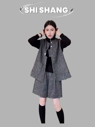 #品质女装 #套装两件套 #马甲短裤套装 #休闲显瘦套装 #减龄穿搭