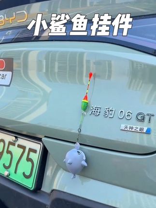 钓鱼佬车载挂件夜光漂小鲨鱼车尾挂件钓鱼人手工diy鱼漂车载挂饰#新奇特创意 #汽车挂件 #钓鱼佬永不空军