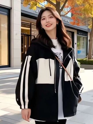 #【加绒加棉】#2025秋冬季保暖冲锋外套女#宽松休闲外套#