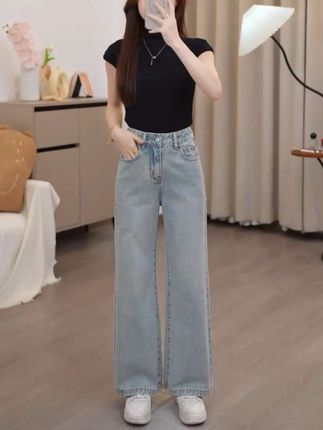 #早秋穿搭#高腰牛仔裤#百搭显瘦#谁穿谁好看#秋款分享