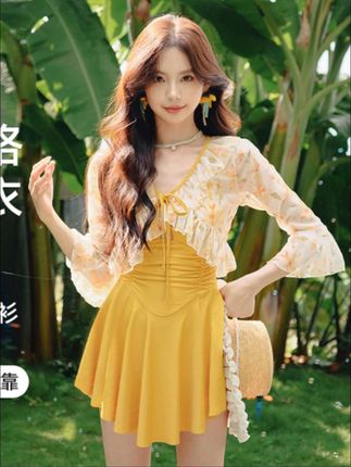 #dou上热门 亦美珊新款玩水连体微胖遮肉显瘦性感高级感度假女士泳衣#泳衣 #比基尼 #爆款热卖中 #海边