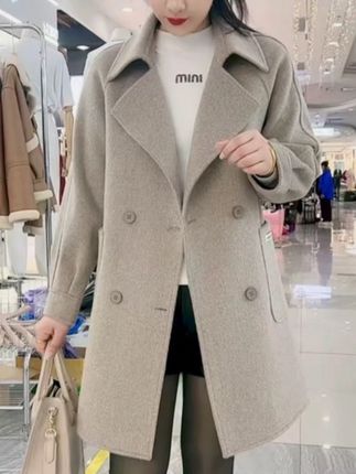女双面大衣外套赫本风女士中长款双面大衣秋冬时尚6699款#大衣#大衣控 #女装 #外套穿搭 #大衣搭配
