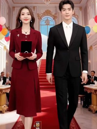 #喜婆婆婚宴装女秋平时可穿结婚礼服高贵妈妈红色西装领两件套裙#婚庆礼服 #高端大气 #红色喜庆 #最美穿搭 @上热门🔥🔥🔥 @DOU+小助手