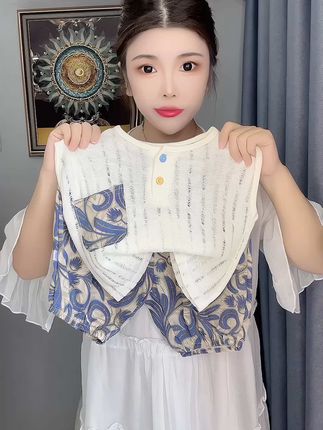 巨清新凉快的森系小套装!#夏季穿搭 #潮童必备 #高品质童装 #面料舒适透气