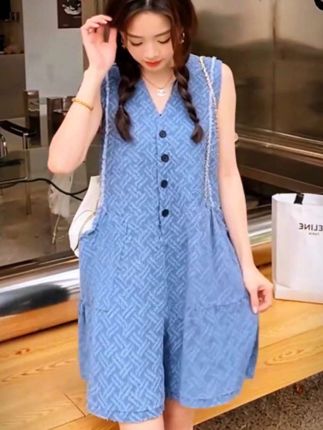 无袖背心牛仔连体裤 #牛仔连体裤 #无袖牛仔连体裤 #连体裤 #夏季穿搭 #清凉一夏