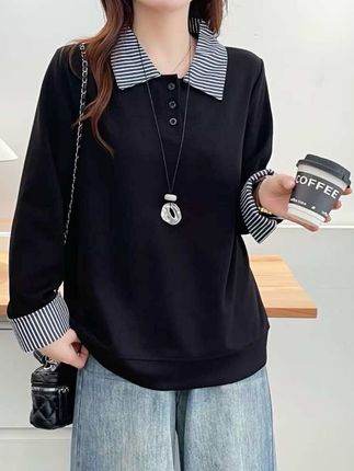 120-200斤大码女装胖mm秋装休闲宽松遮肚子衬衫领拼接卫衣上衣#休闲上衣 #百搭上衣 #上衣 #大码女装 #卫衣上衣 @DOU+上热门 @dou+流量推送 @DOU+小助手