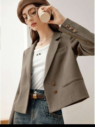 洋气短款西装外套女春秋2025新款长袖时尚时髦设计感宽松西服上衣#西服上衣