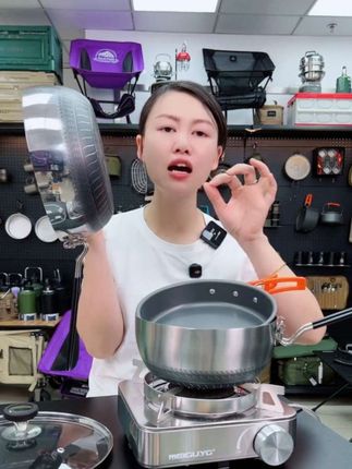 折叠炒锅316不沾锅无涂层平底煎锅露营户外便携好收纳多功能家用@DOU+小助手 #好物推荐🔥 #厨房好物 #好物推荐达人 #好物推荐分享 #家用好物