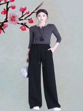 #无限回购的宝藏单品 ,哥弟阿玛施阔腿裤女夏季莫代尔棉薄款高腰垂感休闲直筒窄版裤子#每日分享 @抖加🔥上热门🔥dou+🔥热点宝