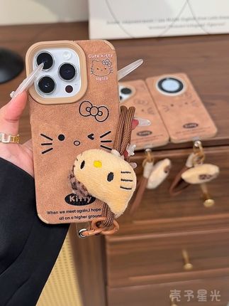 秋日大脸kitty挂绳手机壳!暖暖的冬意手机壳哇!也太可爱了吧#这个手机壳真的长在我心巴上了 #阔爱炸了