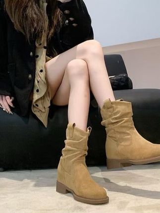 褶皱复古女靴#鞋子分享#靴子推荐#爱了爱了#潮流百搭#时尚气质