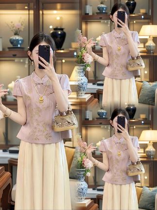 新中式时尚套装#国风服饰 #夏季穿搭 #日常搭配 #穿衣搭配 #时尚套装