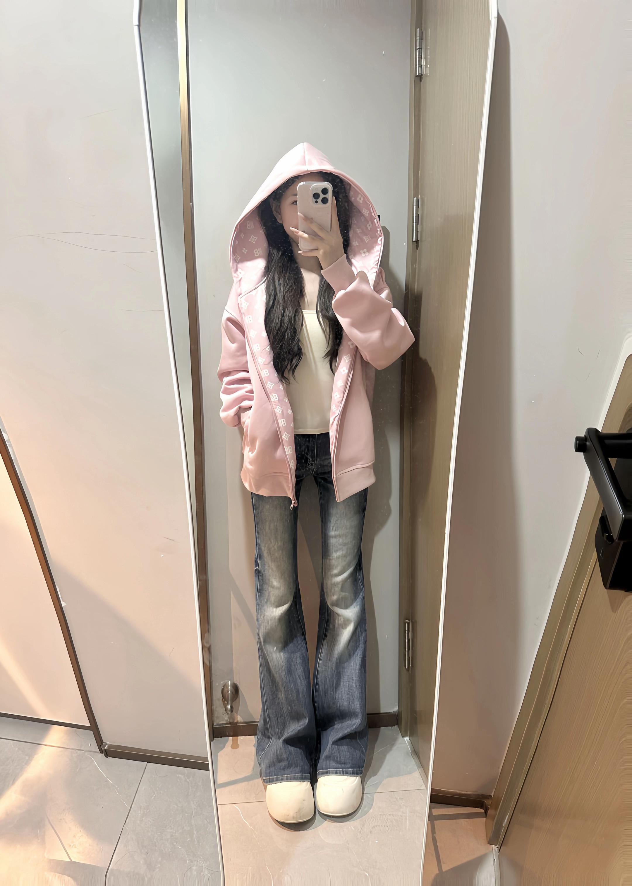 158 80|今天素漂亮卫衣外套。#小个子穿搭 #韩系穿搭 #卫衣