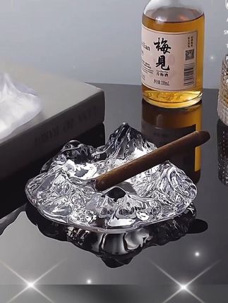 #烟灰缸 #水晶玻璃烟灰缸 #艺术烟灰缸 创意个性水晶玻璃艺术烟灰缸雪茄烟灰缸办公室酒吧酒店冰川烟灰缸日式富士山办公室家用#时尚烟灰缸 #装饰烟灰缸