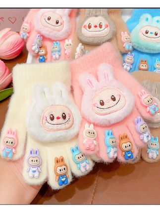 2025新款儿童手套男女童冬天保暖连指手套可爱卡通公仔毛绒五指套#儿童保暧手套#可爱卡通图案#洋气百搭#多款可选