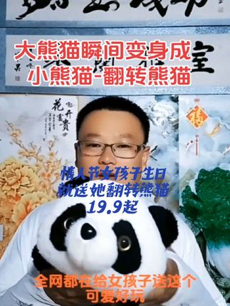 情人节(每个月14日都是情人节和七夕情人节)马上就要快到啦!送女孩子啥礼物呢?情人节和女孩子生日就送她能变身的翻转熊猫(从大熊猫瞬间变成小熊猫)!一只玩偶能让女孩子心动两次!毛绒绒的很可爱也很好玩,软乎乎的,抱着很舒服!想必没有哪个女孩子能拒绝得了吧!#礼物 #翻转熊猫 #送给女朋友的礼物 #毛绒玩具 #玩偶