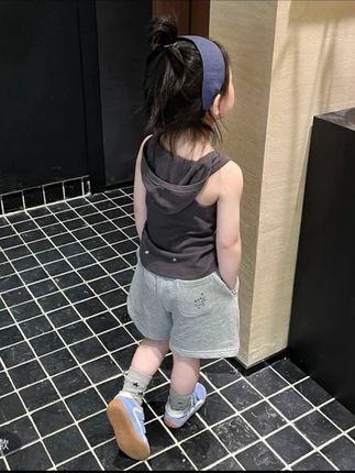 韩系儿童洋气连帽背心男女童夏季套装个性设计感舒适外穿上衣T恤#夏季穿搭 #高品质童装 #潮童穿搭 #出游穿搭 #夏天该有的样子