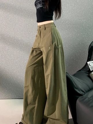 2025美式设计感美式复古辣妹弯刀裤百搭显瘦多口袋阔腿工装休闲裤#休闲裤 #小个子显高显瘦穿搭 #女裤穿搭 #百搭神裤 #显瘦裤子