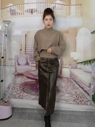 春季套装女2025新款设计减龄洋气针织罩衫背心搭气质半身裙三件套#新款三件套