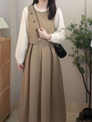 连衣裙女早春季2025新款黑色法式长裙高级感穿搭1370#今日穿搭 #学院风穿搭 #只做高品质 #春秋穿搭 #爆款热卖中