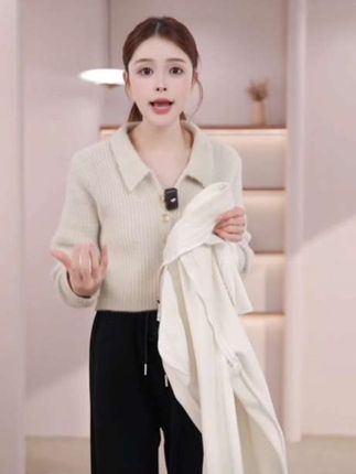 米白色加绒加厚阔腿裤女春秋冬2025新款高腰垂感休闲直筒梧桐裤子#休闲直筒梧桐裤#秋冬新款@DOU+好生意