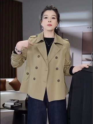 正品高端短款风衣外套女2025秋装新款休闲显瘦高级感今年流行上衣#高级#时尚#舒适#显瘦#风衣@DOU+小助手