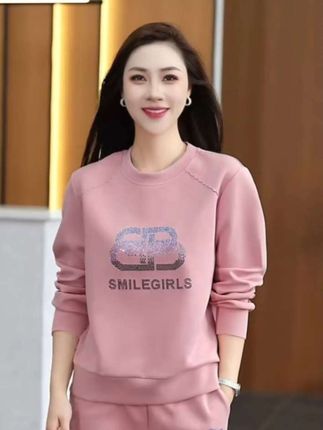 休闲运动套装女春秋季 新款时尚洋气宽松减龄圆领妈妈装两件套 #女装穿搭 #时尚气质穿搭 #女装时尚穿搭 #女性穿搭 #时装穿搭 @DOU+小助手