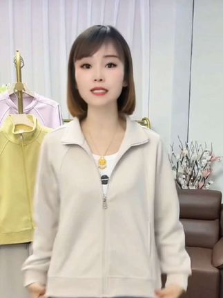 (0091正肩立领)秋季短款上衣洋气百搭拉链卫衣休闲时尚秋季外套#女装 #卫衣 #外套 #穿搭 #女人