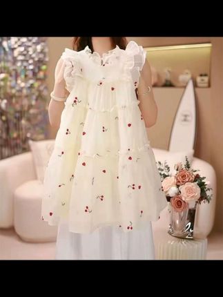 女童连衣裙夏季2025新款花边公主裙女孩薄款裙子#夏季穿搭 #夏季新款 #新款上新 #高品质童装 @DOU+上热门