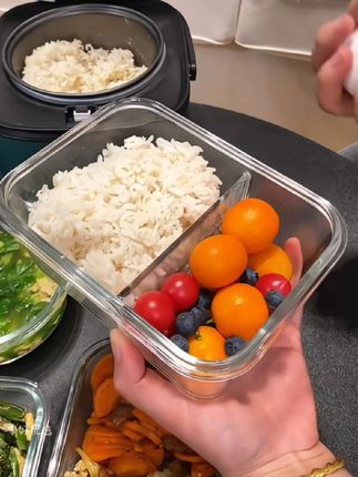 保鲜盒玻璃饭盒微波炉加热专用上班族水果便当碗分隔餐盒密封盒子#玻璃饭盒 #饭盒 #保鲜玻璃饭盒 #玻璃饭盒微波炉加热 #