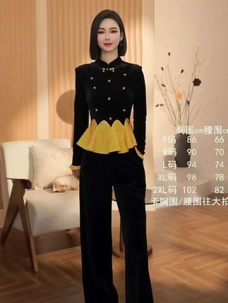 格娜2025秋季新中式氛围感气质上衣显贵高级感黑色显瘦女人味套装#秋季穿搭 #时尚套装 #优雅气质 #国风古韵 #高级感穿搭