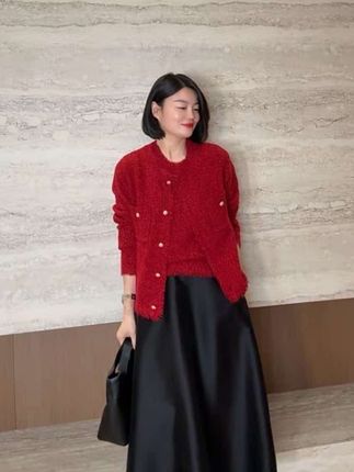 TANTAN 休闲百搭圆领秋季100羊毛针织开衫3086#开衫外套 #开衫穿搭 #时尚穿搭 #品质女装 #气质穿搭
