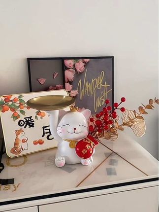 乔迁招财猫钥匙收纳客厅电视柜开业仪式装饰品个性琉璃工艺品摆件#招财猫摆件 #钥匙收纳 #太喜欢了 #装饰品 #房间搭配