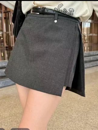 设计感小众开叉高腰西装半身裙女2025春秋新款时尚百搭A字裙裤女#百搭裙裤 #西装a字半身裙 #洋气百搭