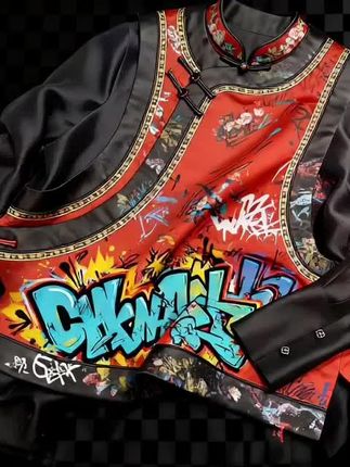 谢美丽-精选经典配色黑边印花马甲新中式#刘三姐镇 #云南昭通巧家县 #南昌vs上饶 #敖平镇