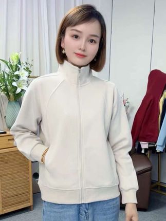 (0091正肩立领)秋季短款上衣洋气百搭卫衣休闲时尚拉链翻领衫外套#秋季穿搭 #立领外套#简约穿搭 #休闲百搭#谁穿谁好看