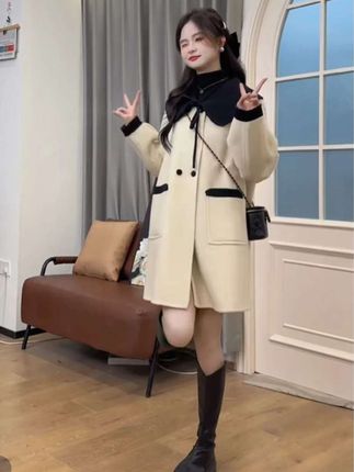 2025春秋新款撞色拼接外套欧美宽松小个子外套#外套穿搭 #时尚气质穿搭#遮肉显瘦 #洋气减龄 #高端大气