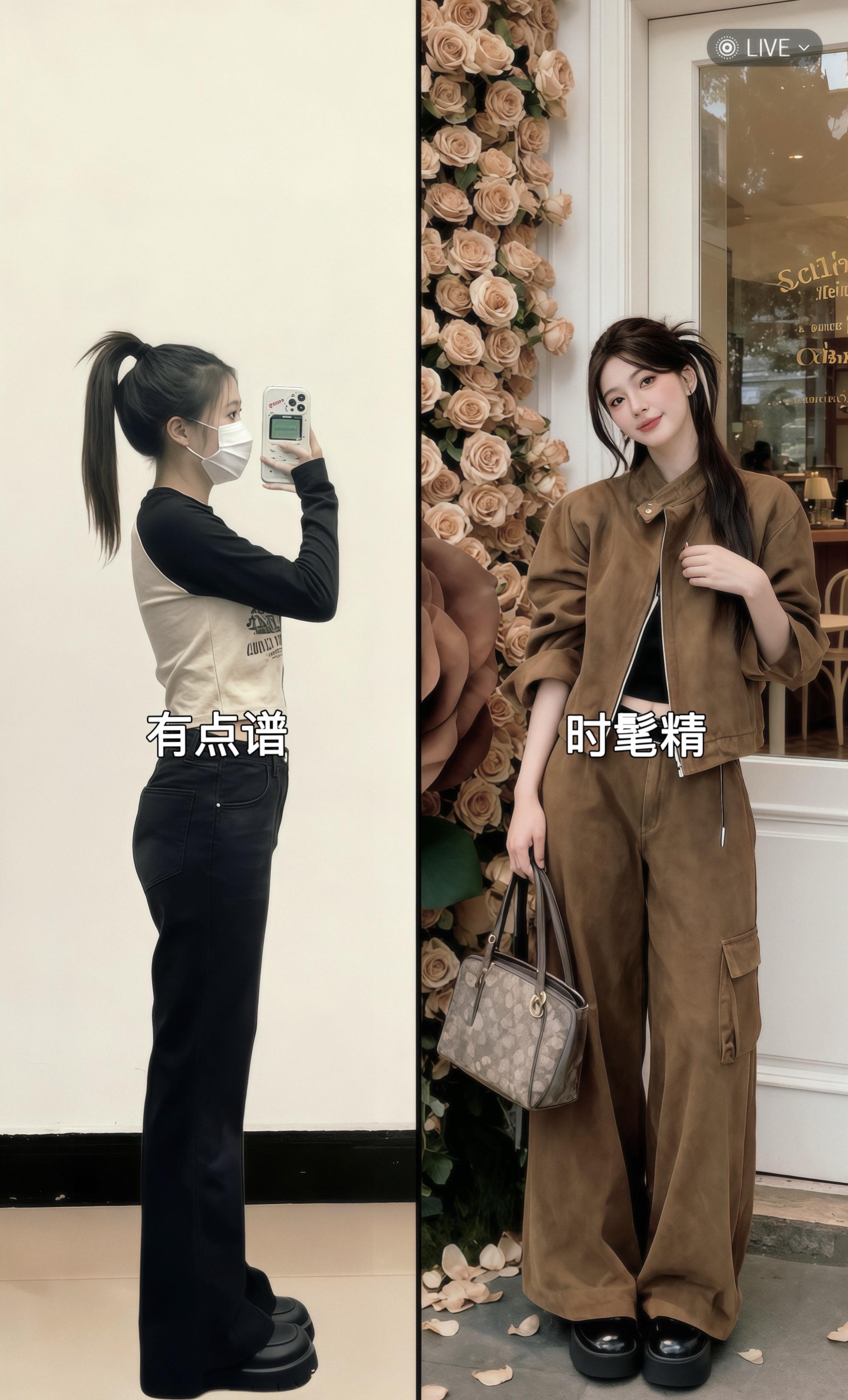 复古咖色工装套装,春秋氛围感拉满。春秋穿什么不费力?这套工装风两件套直接给出答案! 高级咖色自带复古滤镜,不挑肤色还显质感,日常出街、通勤都适配。宽松外套利落藏肉,肩线设计弱化肩宽,小个子也能穿出飒气;阔腿裤版型超绝,高腰设计拉高腰线,腿型不完美也能轻松遮住,走路带风还显腿长。 整体是松弛不拖沓的风格,不用费心搭配,一套穿好就有随性高级感。春秋单穿清爽利落,降温搭件内搭也好看,实用性和颜值都在线,轻松拿捏日常时髦感~#时髦穿搭 #ootd穿搭 #琥珀系 #潮流工装风 #废土风