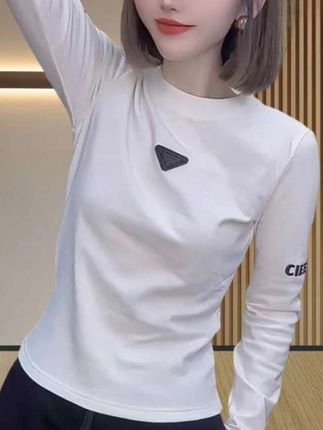 香朵儿时髦百搭长袖T恤女2025年春秋季新款打底小衫拼接上衣女#长袖T恤#白色T恤 #打底衫女 #高级感穿搭 #内搭外穿都好看