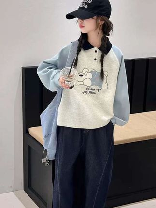 #生女儿就要这样穿 #女童polo衫 #休闲穿搭 #中大童童装 #女童长袖卫衣
