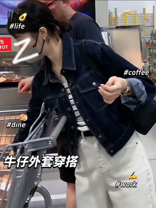 2025春季新款韩版复古短款宽松夹克上衣慵懒风黑蓝色牛仔外套女装#每日分享 #辣妹穿搭 #今天穿什么 #ootd穿搭 #外套