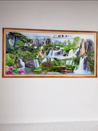 让你的家瞬间提升格调!🎨✨✨🎬#客厅装饰画 #山水画 #装饰画 #墙贴 #3d立体画