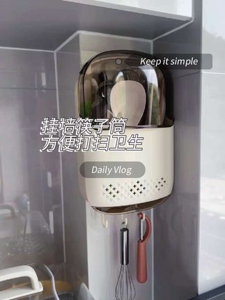 这个筷子筒好看又实用,挂墙上不占地方,还方便打扫卫生 #筷子筒 #厨房好物 #壁挂筷子筒