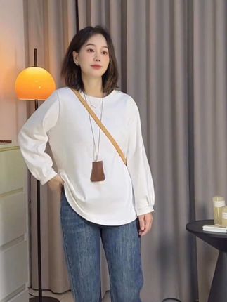 #韩版穿搭 #长袖打底衫 #春秋穿搭 #谁穿谁好看#减龄穿搭