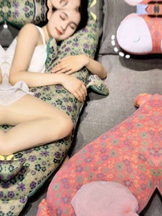 【三层纱长条枕:/ 抱枕女生睡觉床上侧睡夹腿枕头孕妇大靠枕床头靠背垫】