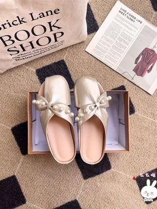 【退货补运费】欧若风夏季新款平底方头珍珠拖鞋女#鞋子推荐 #新款 #夏季凉鞋 #女鞋 #百搭款